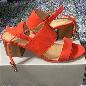 Orange Suede Heels